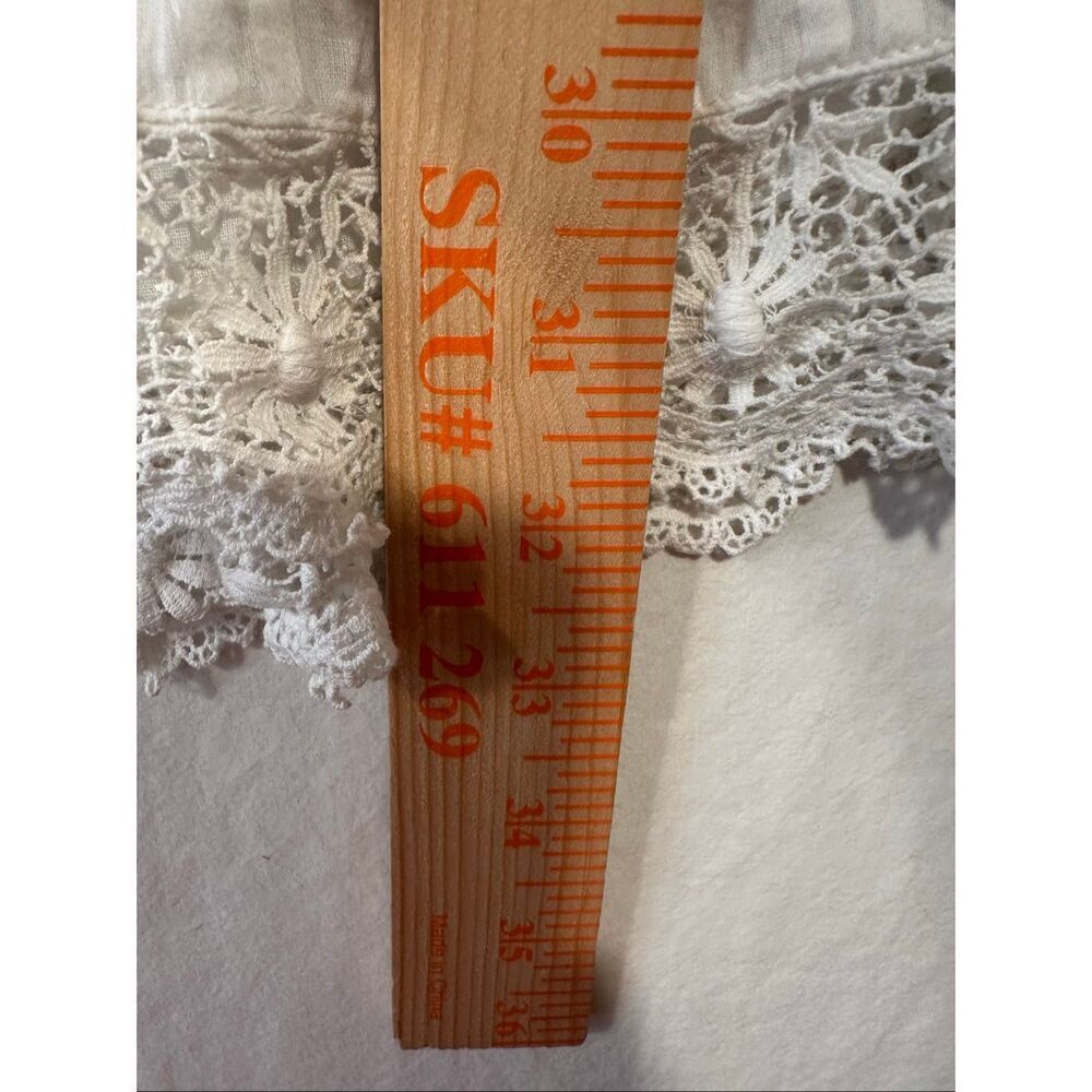 LoveShackFancy Audrina Dress White Eyelet Lace Mini Dress Size Large Boho - Picture 4 of 9